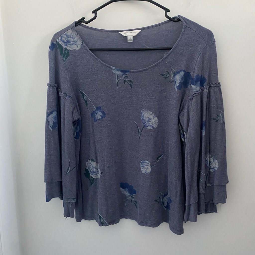 Lucky Brand Floral Bell Sleeve Top